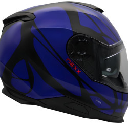 NEXX Y.100 B-SIDE MAT SİYAH-NAVY MAVİ KASK