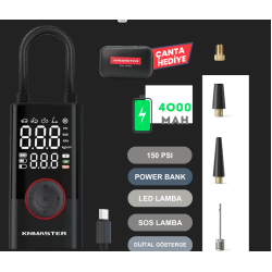 KNMASTER LP100:150PSI DİJİTAL GÖSTERGELİ ŞARJLI AKILLI LASTİK ŞİŞİRME POMPASI