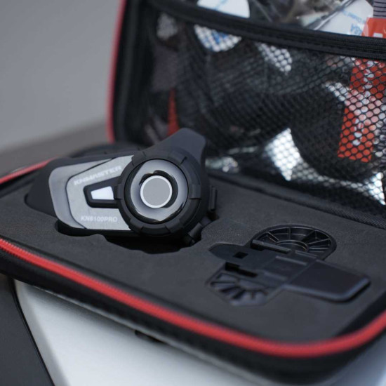 Knmaster Knmaster KN6100 PRO Motosiklet Kask İnterkom Seti-Karbon Siyah