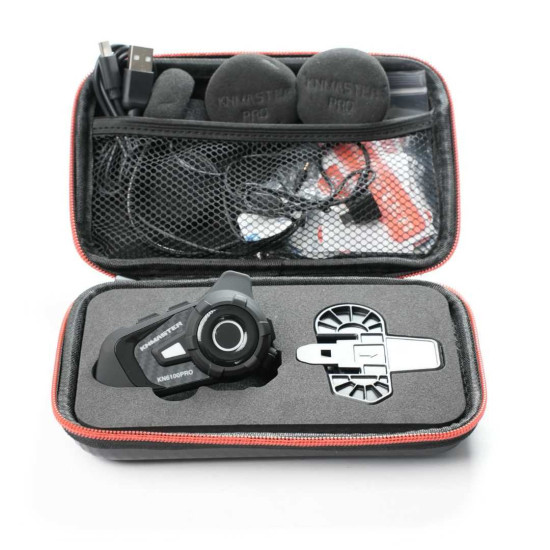 Knmaster Knmaster KN6100 PRO Motosiklet Kask İnterkom Seti-Karbon Siyah