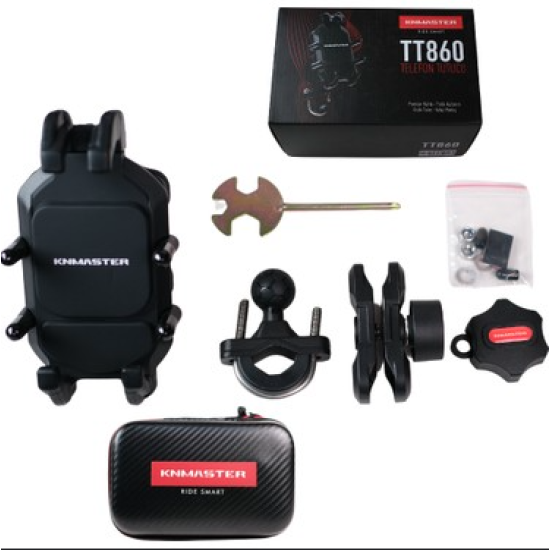 Knmaster TT-860 Titreşim Engelleyicili Tüm Motosikletlere Uyumlu Telefon Tutucu