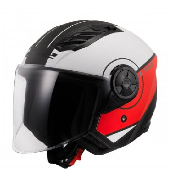 LS2 AIRFLOW 2 COVER MAT SİYAH-KIRMIZI-BEYAZ KASK