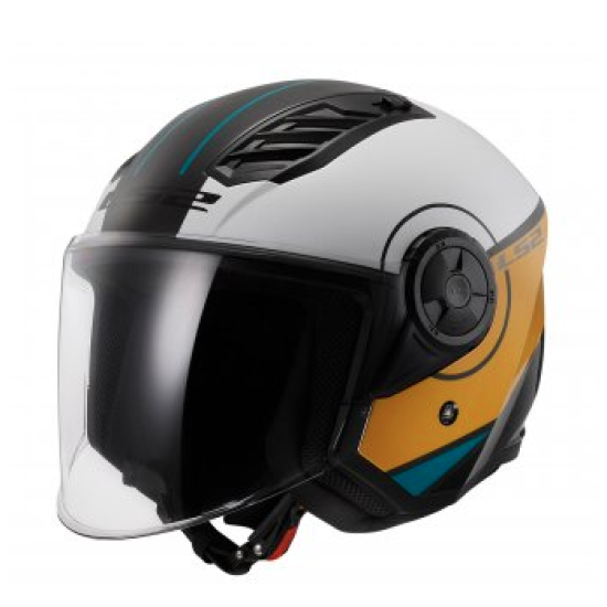 LS2 AIRFLOW 2 COVER SİYAH-BEYAZ-GOLD KASK