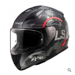 LS2 RAPID 2 CIRCLE MAT SİYAH-KIRMIZI KASK