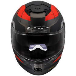 LS2 STREAM 2 ROAD MAT SİYAH-TITANIUM-KIRMIZI KASK