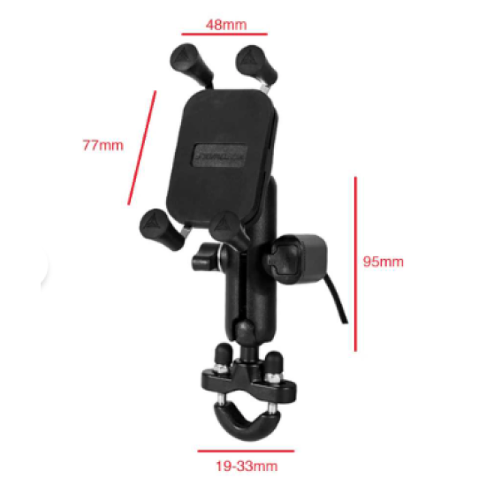 Motowolf Usb Şarj Soketli Gidon Bağlantılı Telefon Tutucu