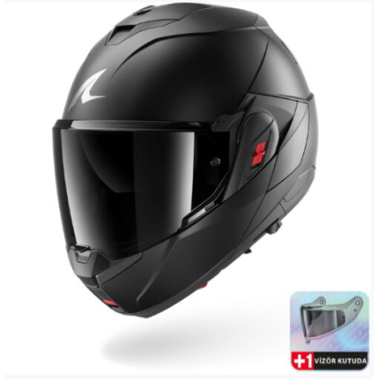 Shark Oxo Dark Shadow mat Çene Açılır Kask KMA