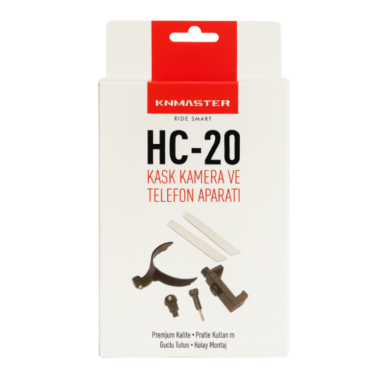 Knmaster HC-20 Motosiklet Kask Çene Yapıştırıcılı Telefon Ve Aksiyon Kamera Tutucu Full Set